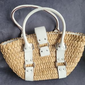 NEW Rattan & Leather Purse Bag, The Limited, New with Tags. Originally $50.00